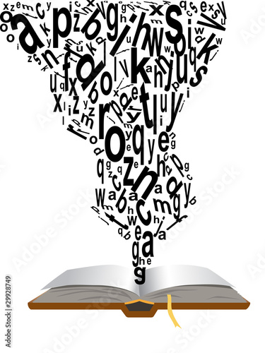 words coming from book