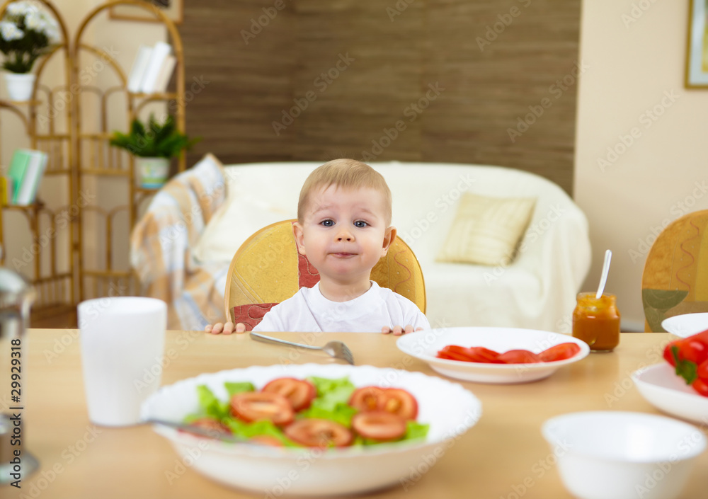 little boy having meal little boy having meal