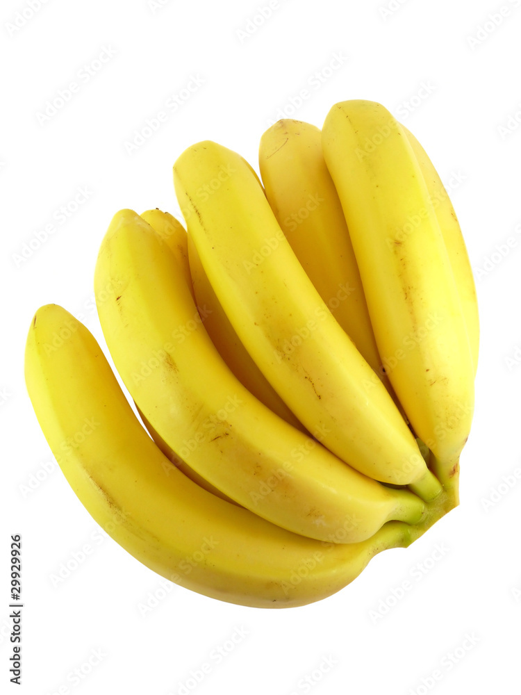 Delicious bananas isolated on white background