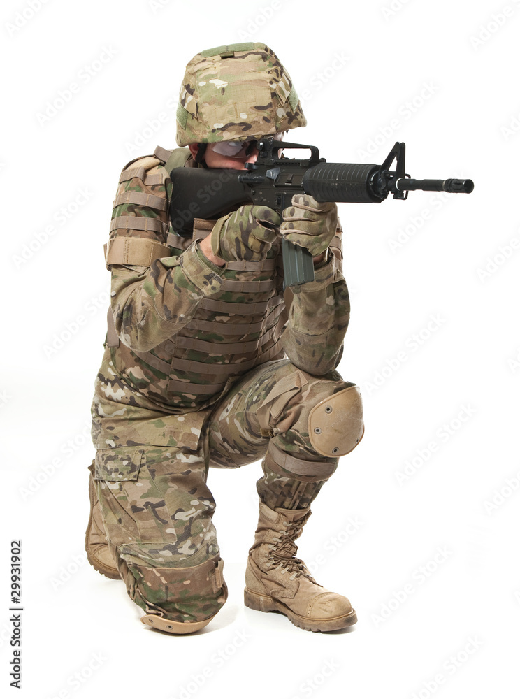 Modern soldier with rifle Modern soldier with rifle
