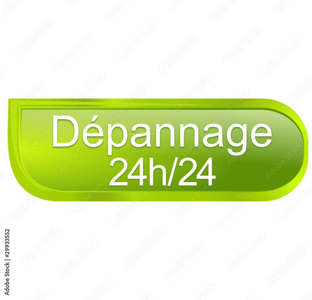dépannage 24 heures sur 24 sur bouton design vert dépannage 24 heures sur 24 sur bouton design vert