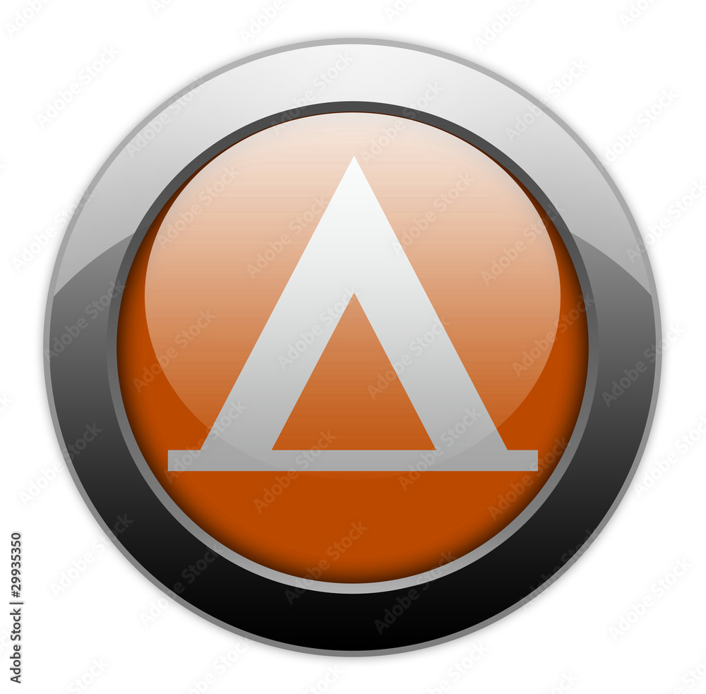 Orange Metallic Orb Button Orange Metallic Orb Button