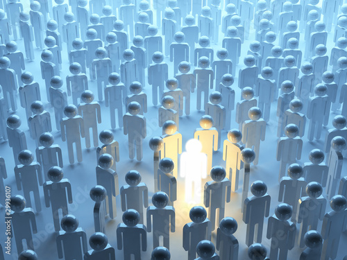 Foto Luminous person. Individuality