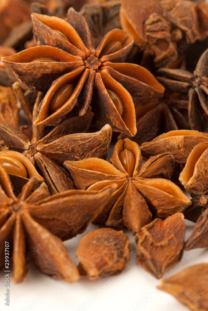 A close-up of seeds of anise