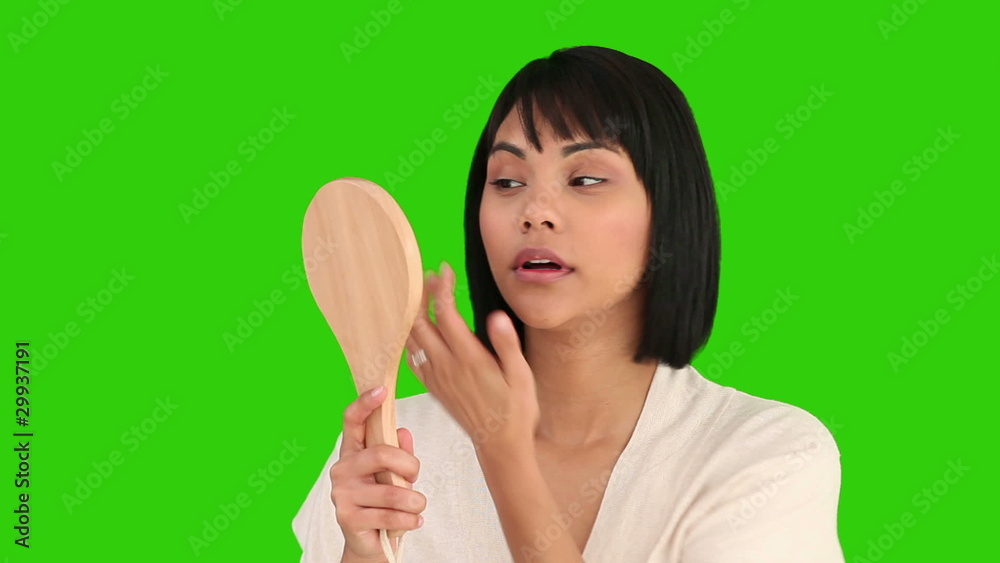 Coquette asian woman holding a mirror Coquette asian woman holding a mirror
