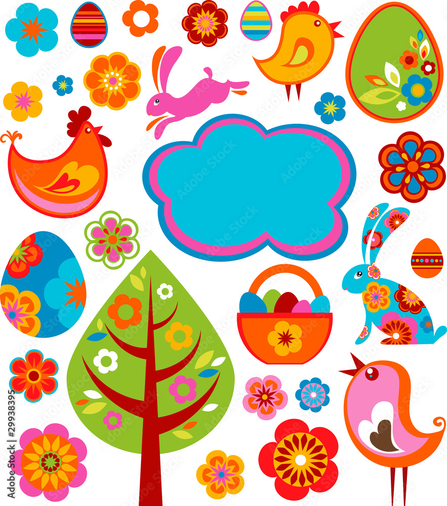 Easter icons and graphic elements Easter icons and graphic elements