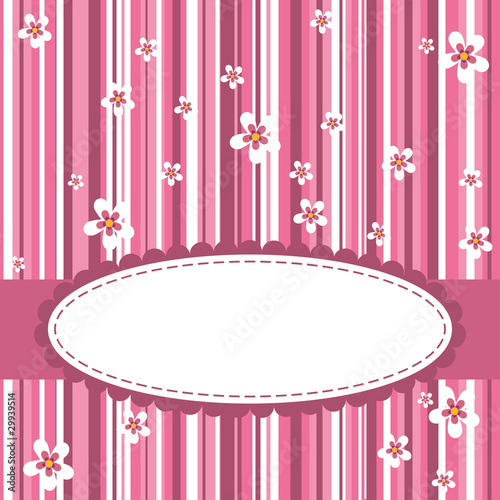 Invitation card with flowers on strip background