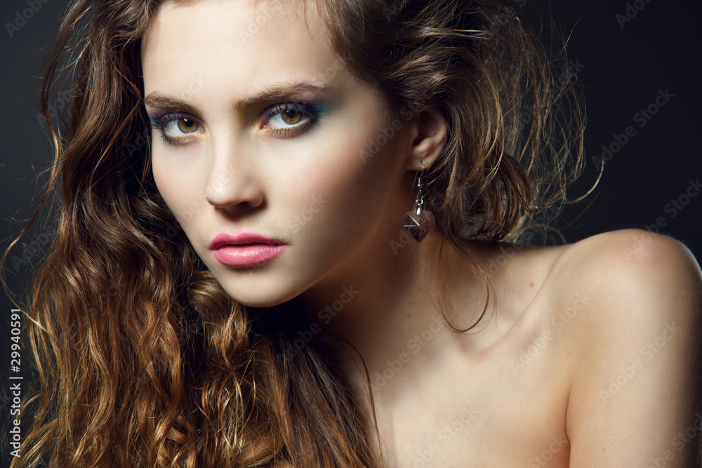 Face of a beautiful young woman with classy makeup Face of a beautiful young woman with classy makeup