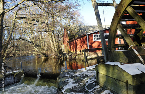 Historic water mill in winter season