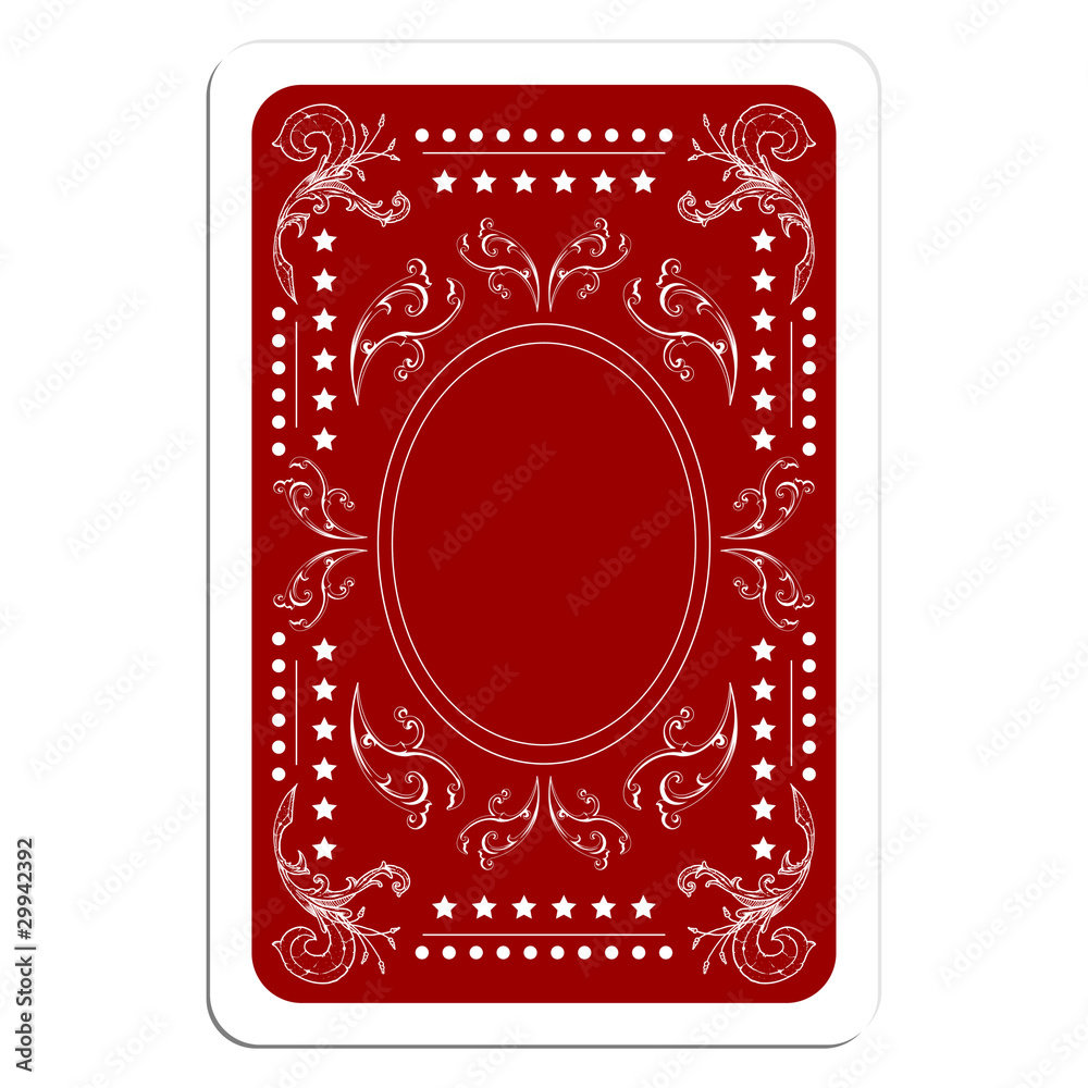 Naklejka premium Playing card back over white square background