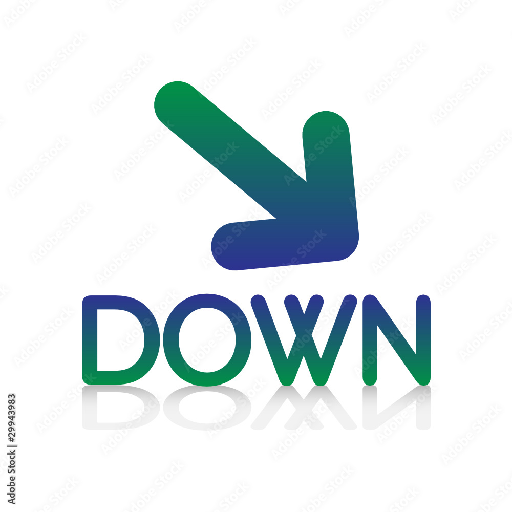 logo picto internet web label down descente descendre bas Stock Vector |  Adobe Stock