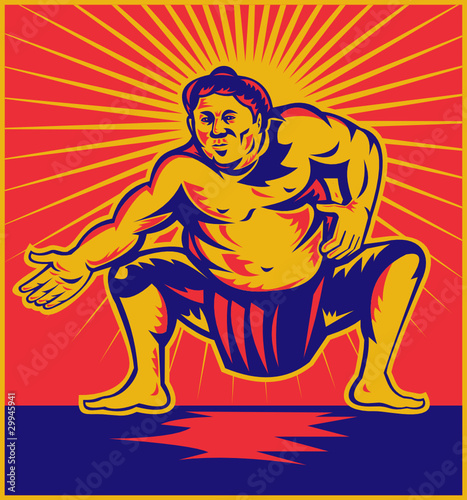 sumo wrestler retro