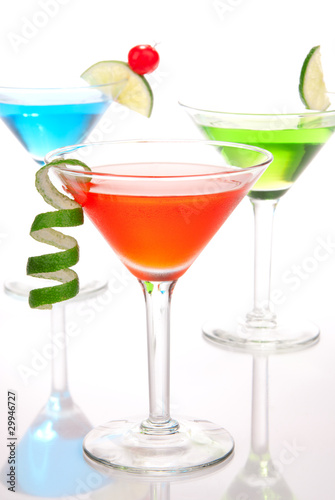 Tropical martinis Cocktails  in martini glass
