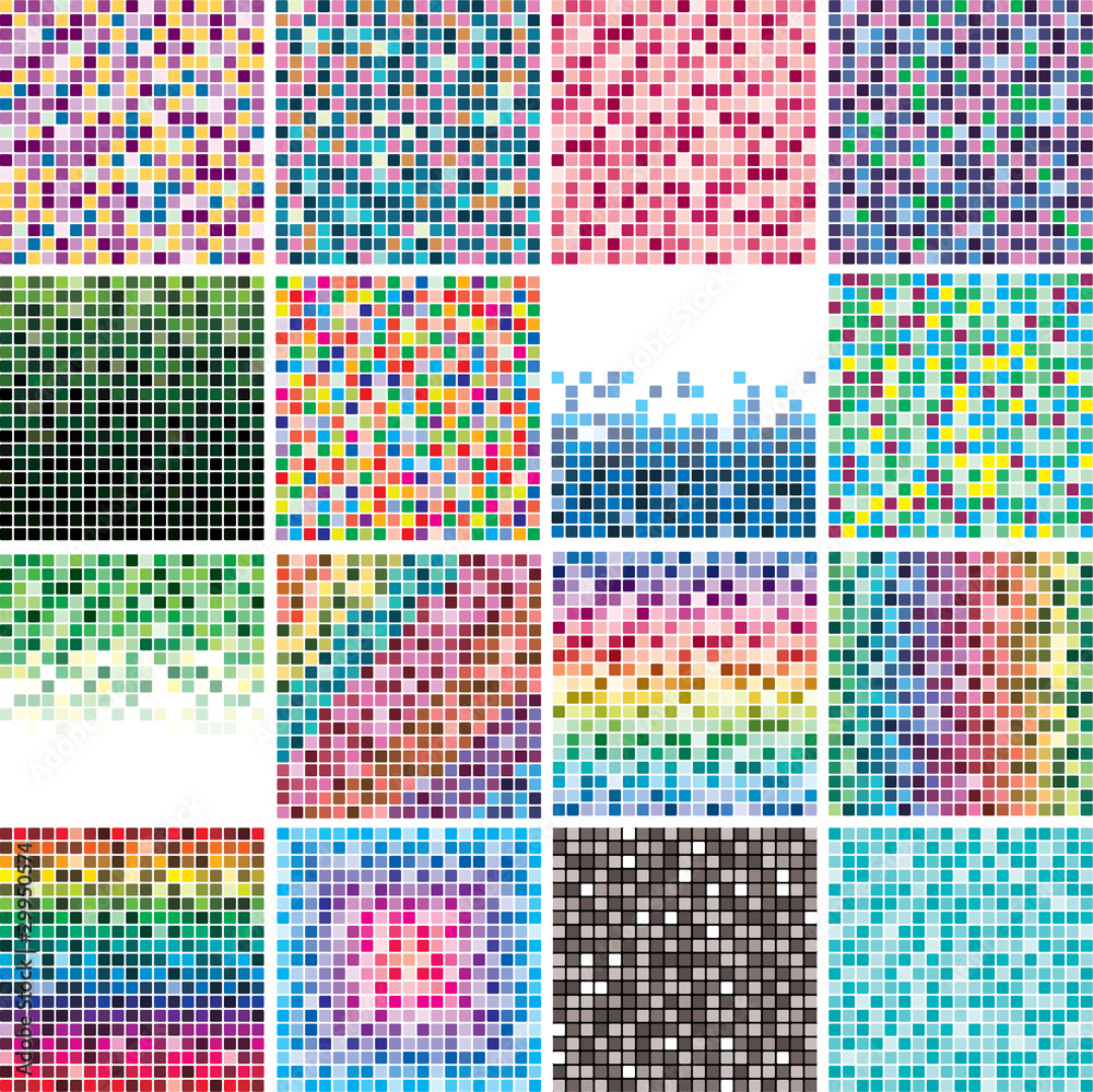 vector set of abstract colorful tile backgrounds