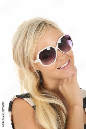 Lovely Smiling Blond in Sunglasses