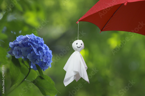 Fototapeta Naklejka Na Ścianę i Meble -  紫陽花と傘