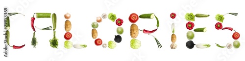 Fototapeta Naklejka Na Ścianę i Meble -  Calories word made of vegetables