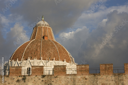 Pisa - cupola Battistero e mura cittadine photo