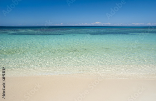 Beach and tropical sea in the caribbean