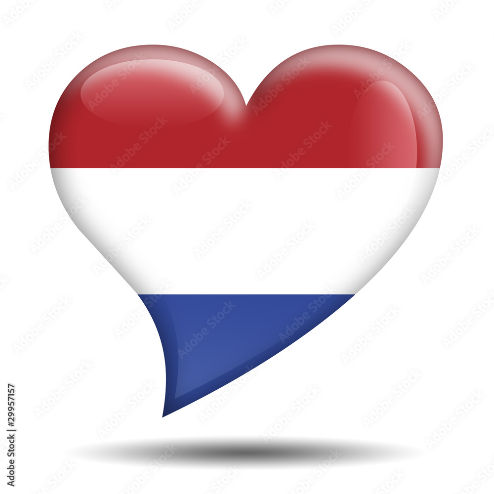 Corazon brillante bandera Holanda Corazon brillante bandera Holanda