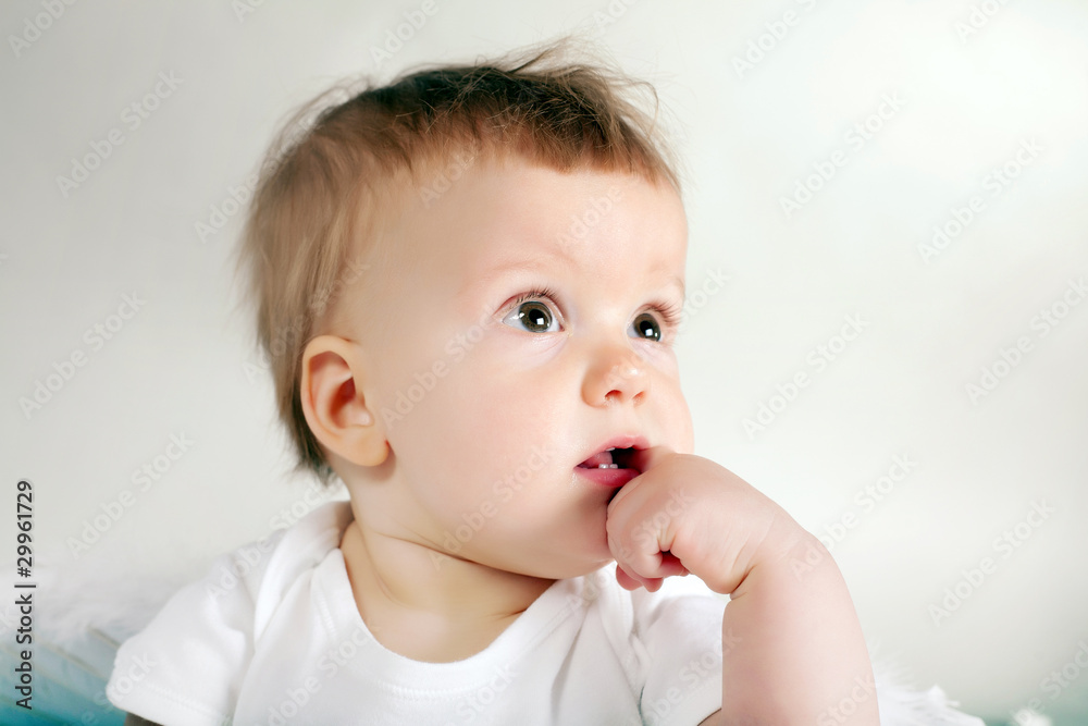 little sweet baby with finger in mouth little sweet baby with finger in mouth