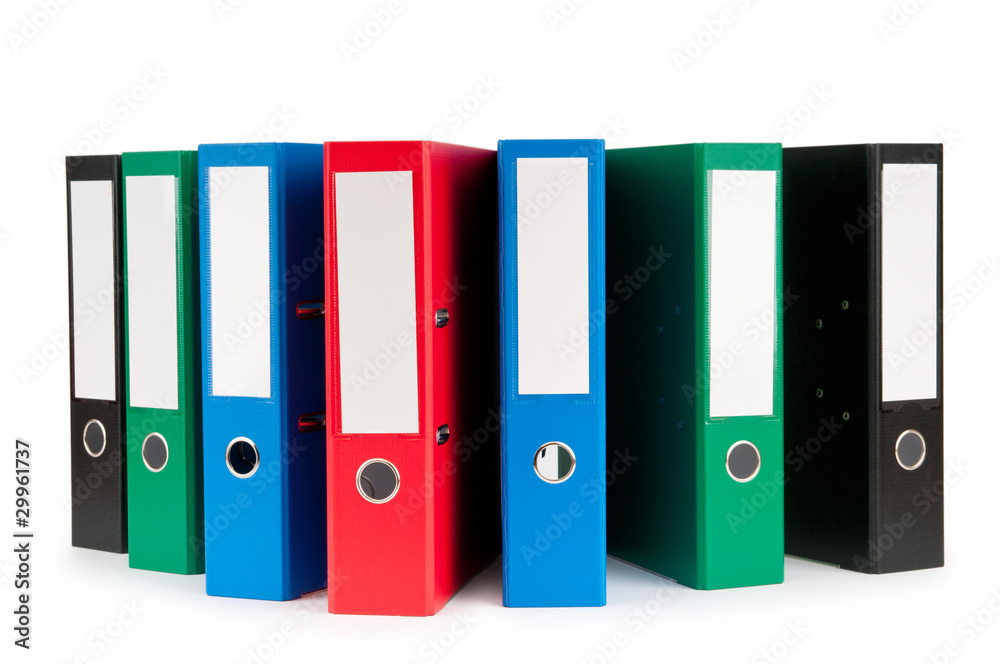 Office folders isolated on the white background Office folders isolated on the white background