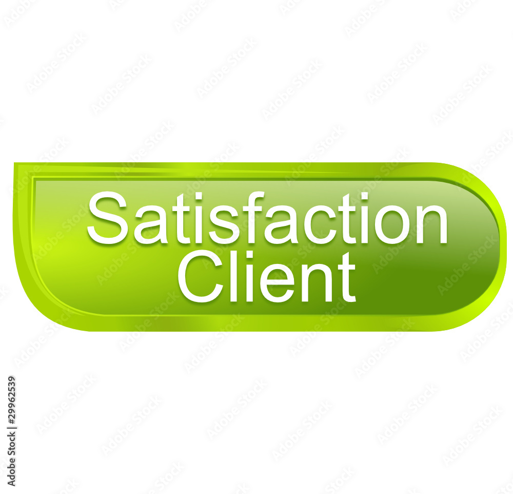 satisfaction client sur bouton design vert satisfaction client sur bouton design vert