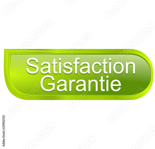 satisfaction garantie sur bouton design vert