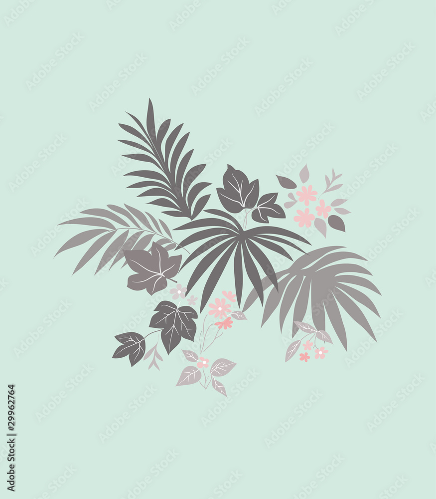 Gentle pattern from a flowers and leaves