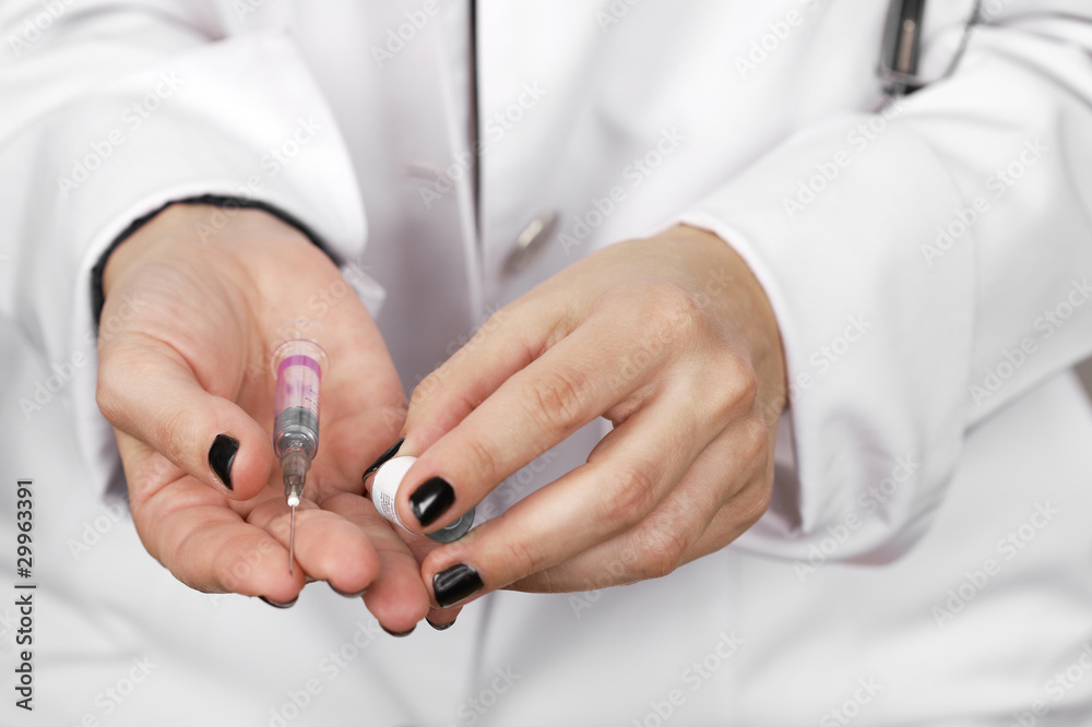 Children vaccine in doctor hands Children vaccine in doctor hands