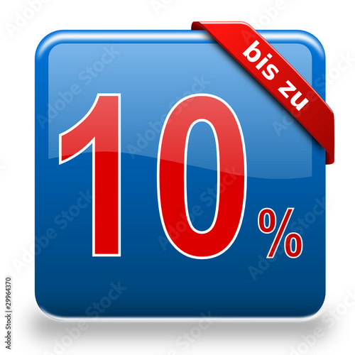 Button bis zu 10% Reduziert blau rot