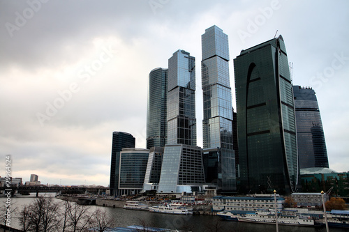 View on Moscow city skyscraper