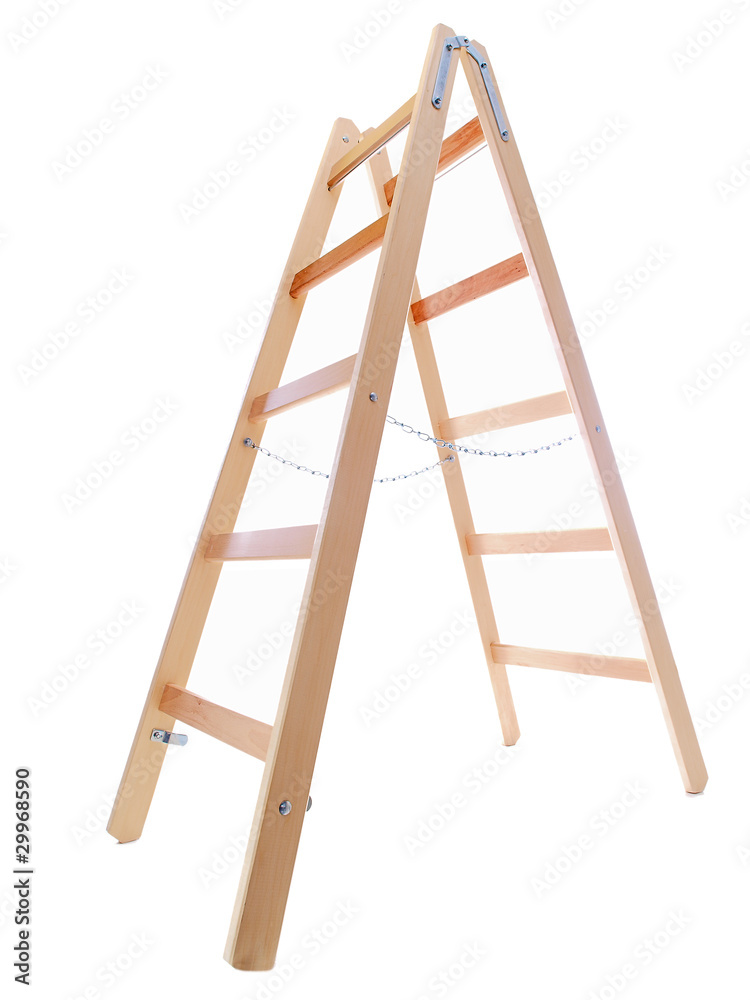 wooden ladder on white background wooden ladder on white background