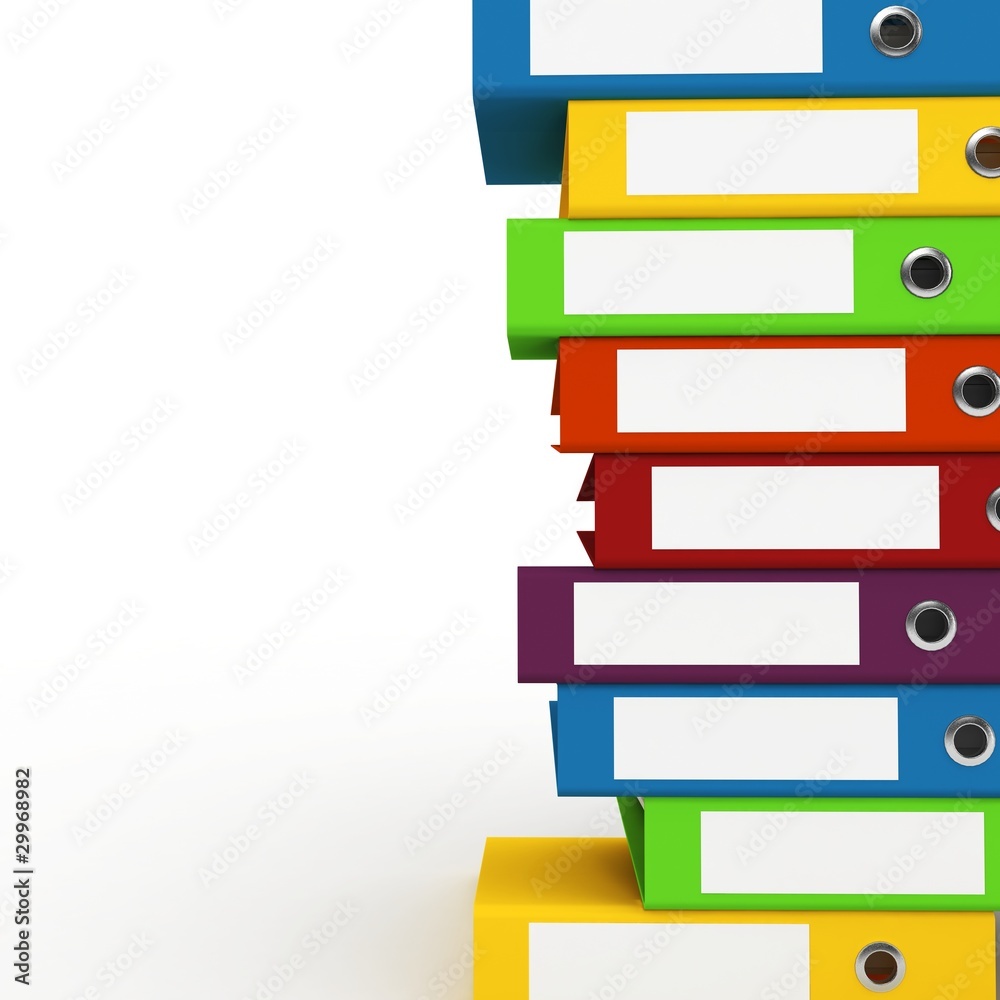 3d binders stacked with blank labels 3d binders stacked with blank labels