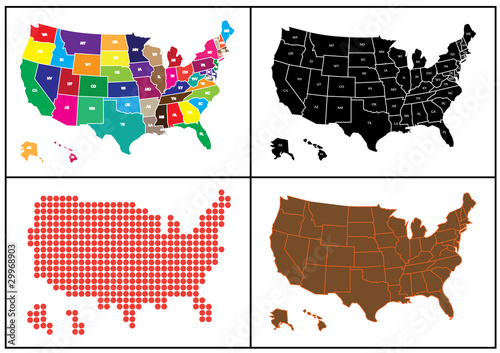 Mosaic with maps of USA