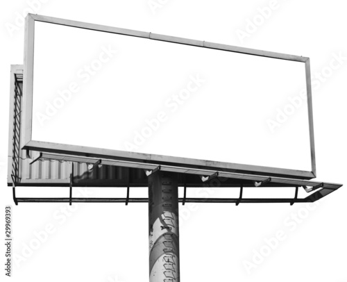 Empty billboard isolated on white