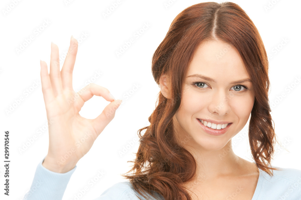 woman showing ok sign
