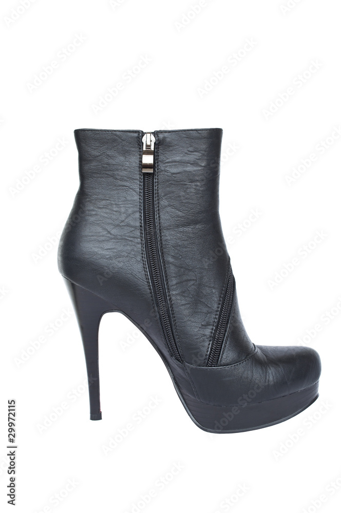 Black high heeled shoe isolated Black high heeled shoe isolated
