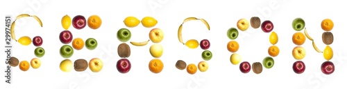 Season word made of fruits