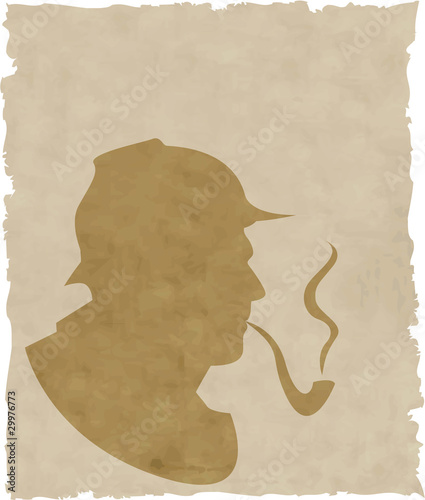 the vector silhouette pipe smoker