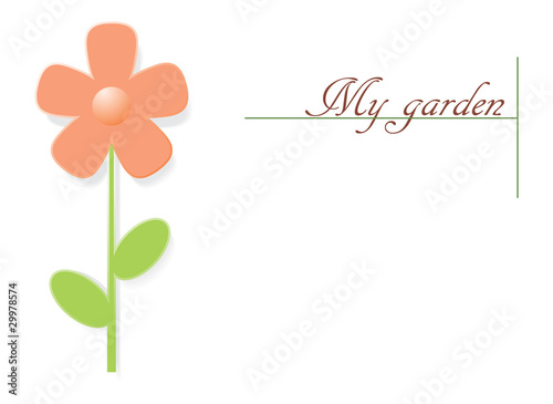 Vector flower and text