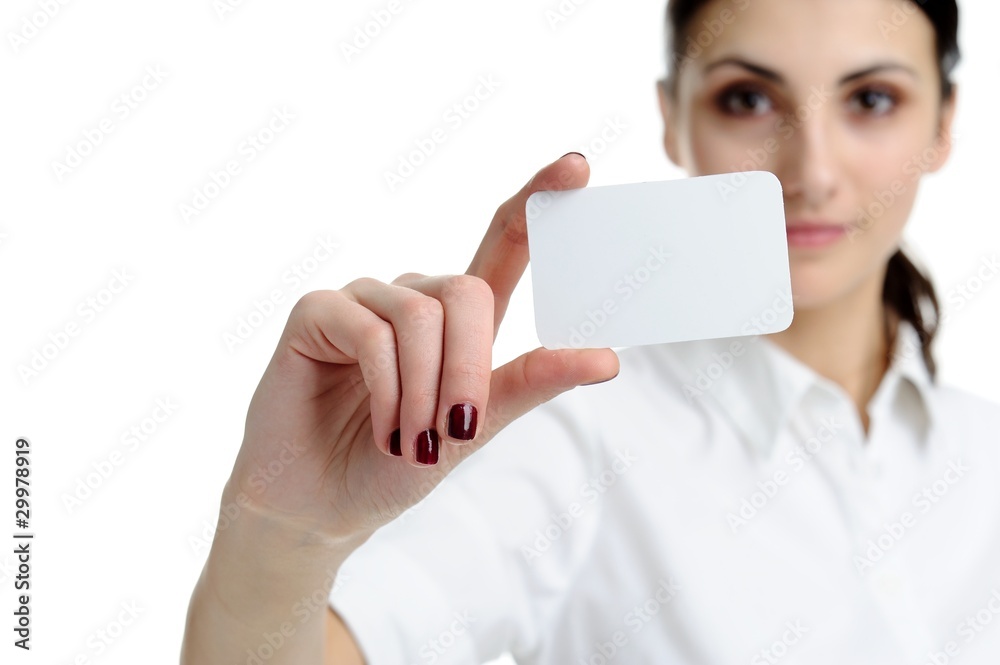Blank business card in a hand Blank business card in a hand