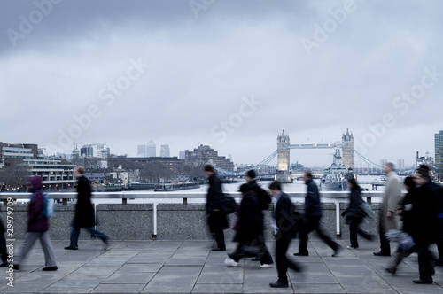 city workers going to work