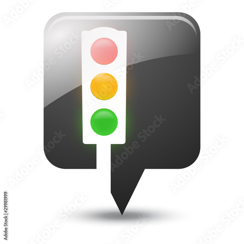 Symbole glossy vectoriel feu tricolore 02