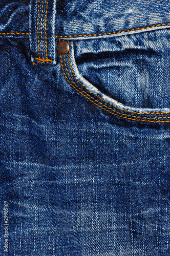 Blue jean texture with pocket