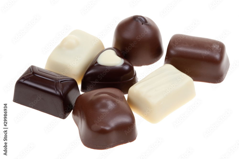 Belgian pralines isolated Belgian pralines isolated