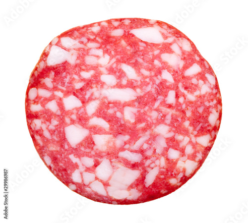 slice of salami isolated