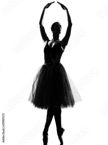 woman ballet dancer standing pose tiptoe
