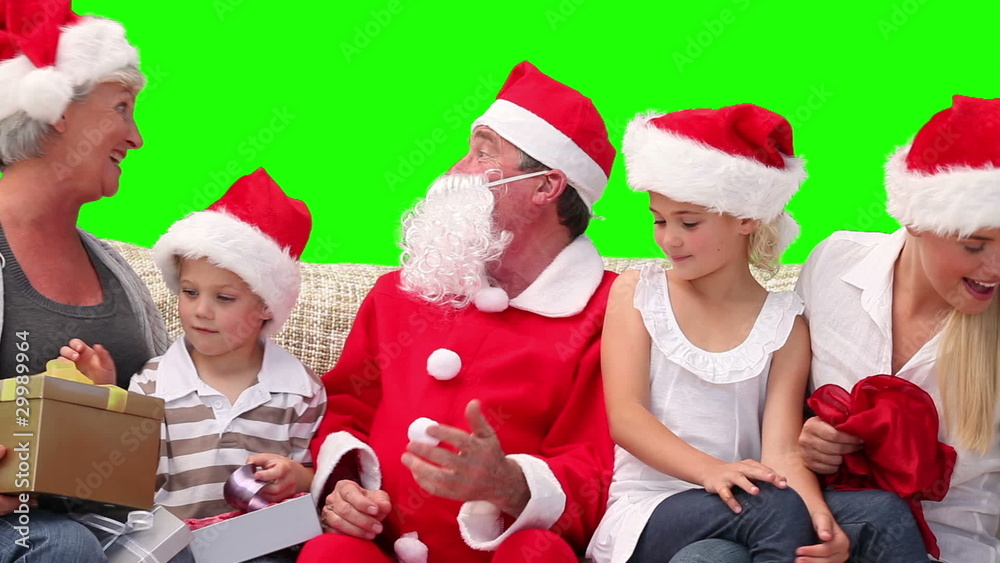 Christmas in a family with Santa Claus Christmas in a family with Santa Claus