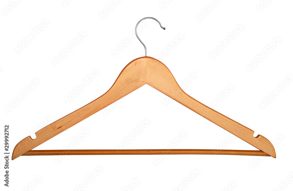 Wooden hanger isolated